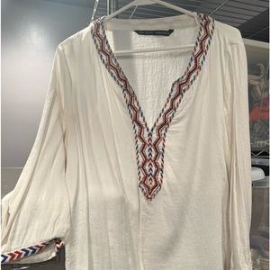 Zara embroider detail top